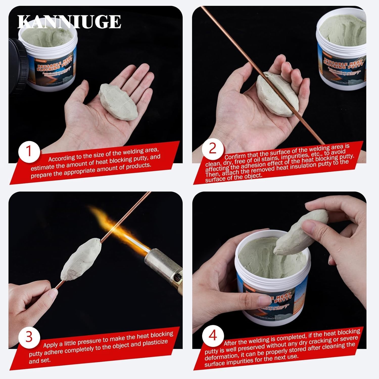 Durable 12 oz Insulating Putty – Reusable Up to 40 Times for Safe Heating Needs