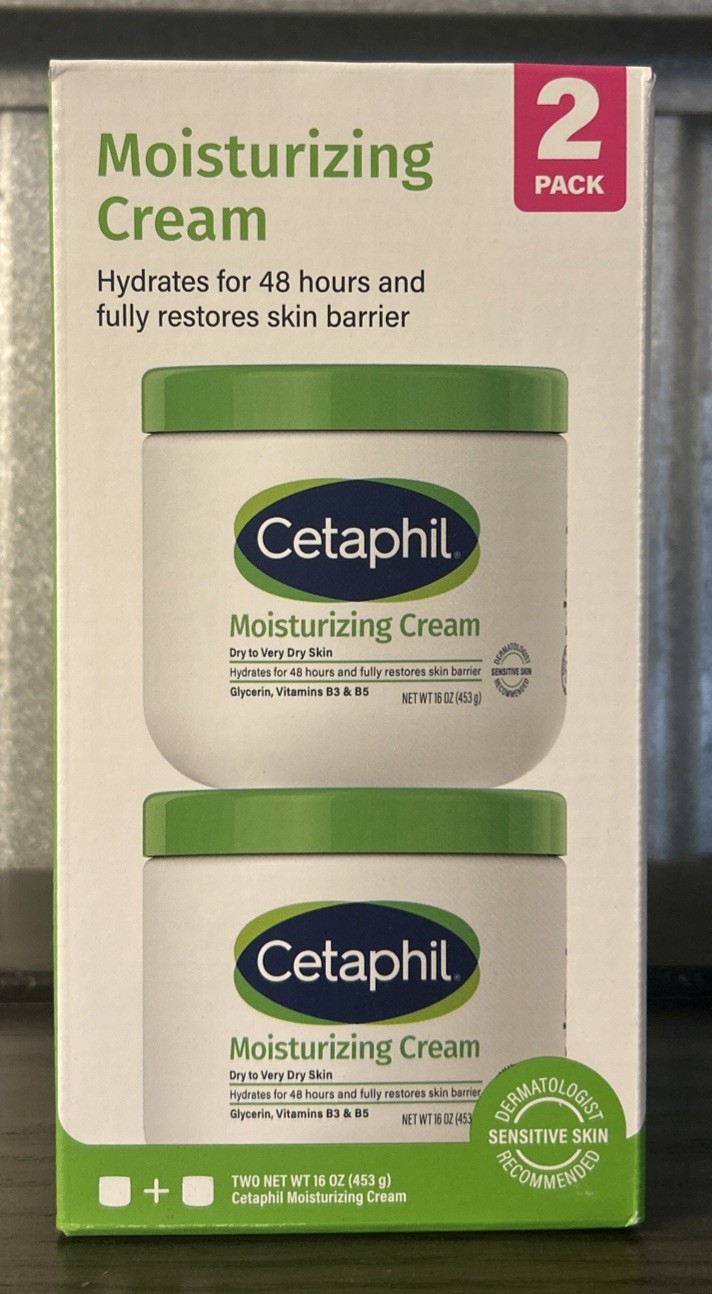 Cetaphil Moisturizing Cream for Dry To Very Dry Skin 16 oz Each X2