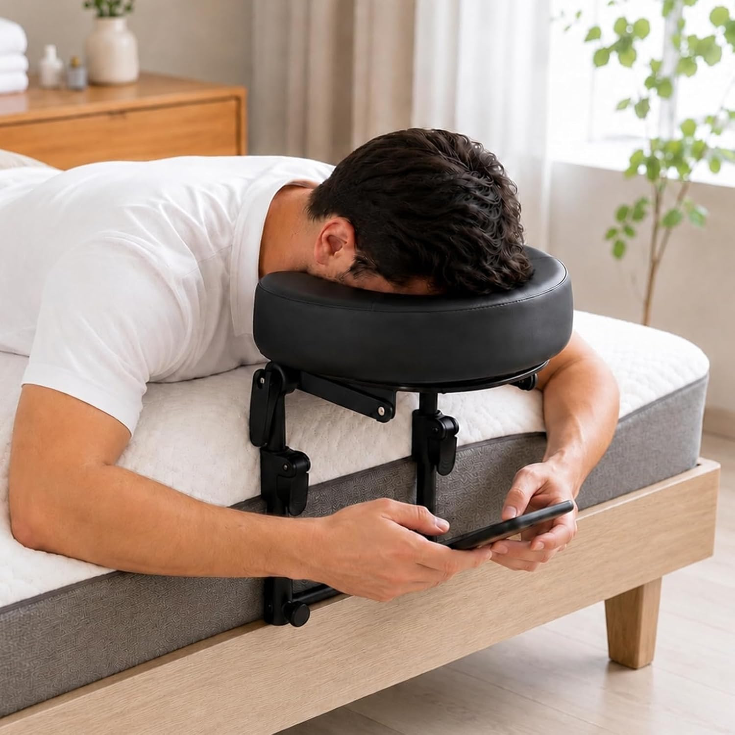 Massage Headrest for Bed, PU Leather Home Mattress Top Massage Bed Head