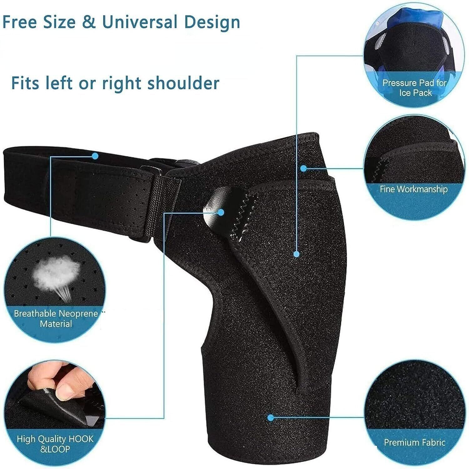 Shoulder Brace Rotator Cuff Support Relief Pain Adjustable Left & Right Belt US