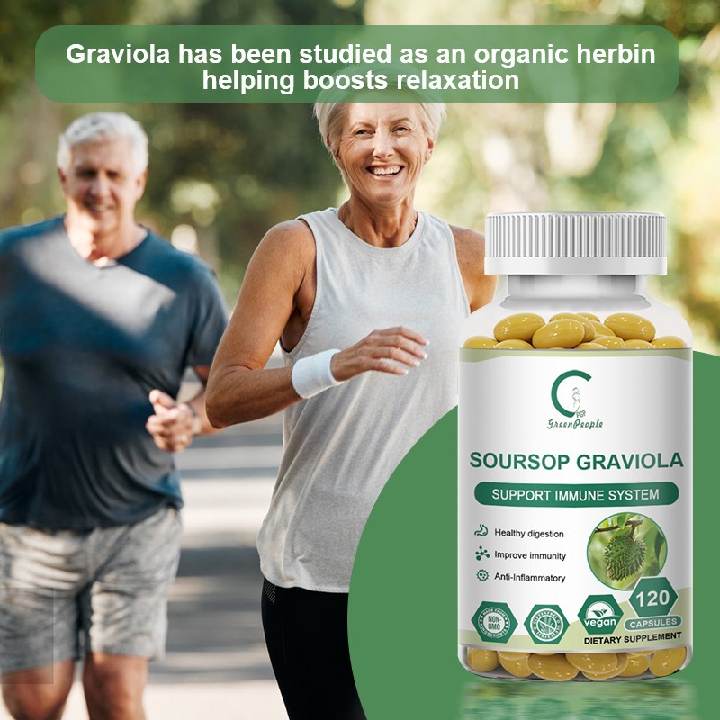 Soursop Graviola Capsules Leaf & Fruit Extract 120 Capsules High Potency 1000mg
