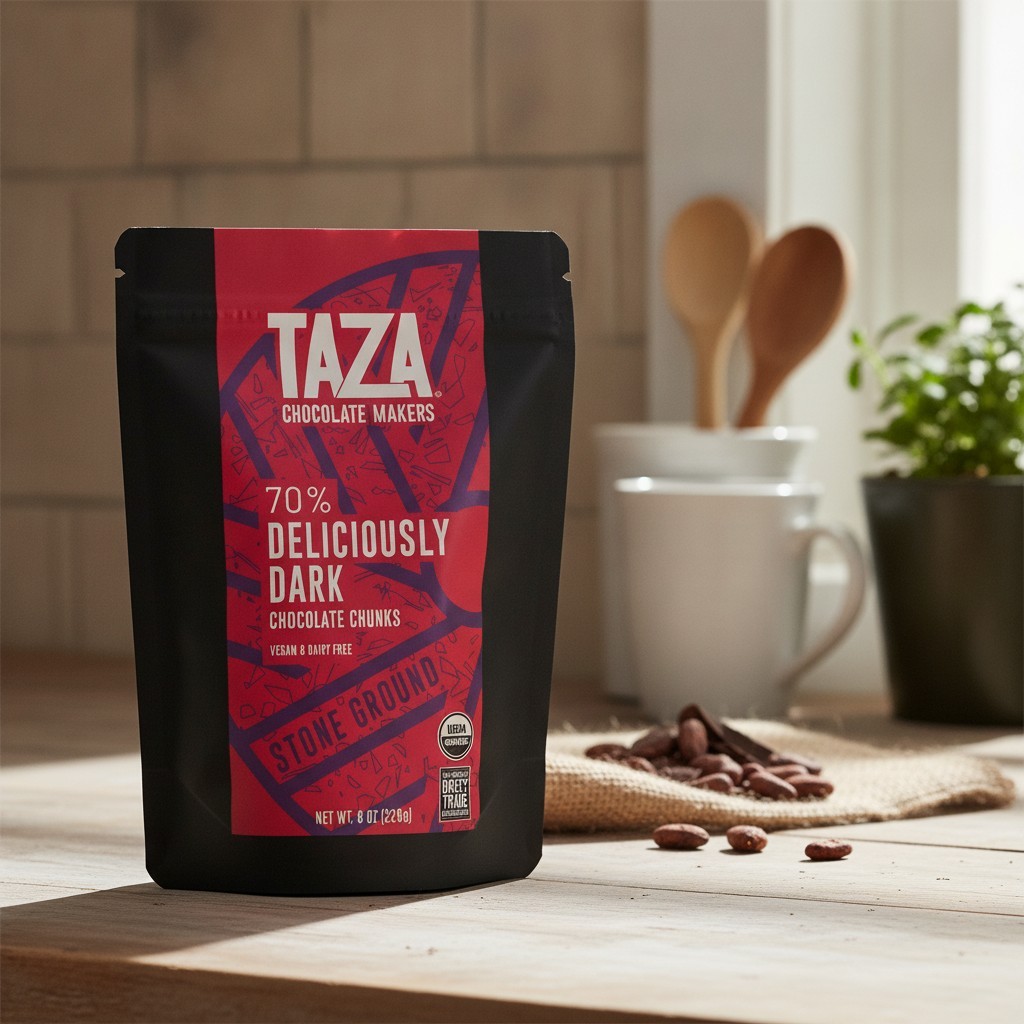 70% Deliciously Dark Organic Chocolate Chunks 8 oz for Baking, Snacking, & K…