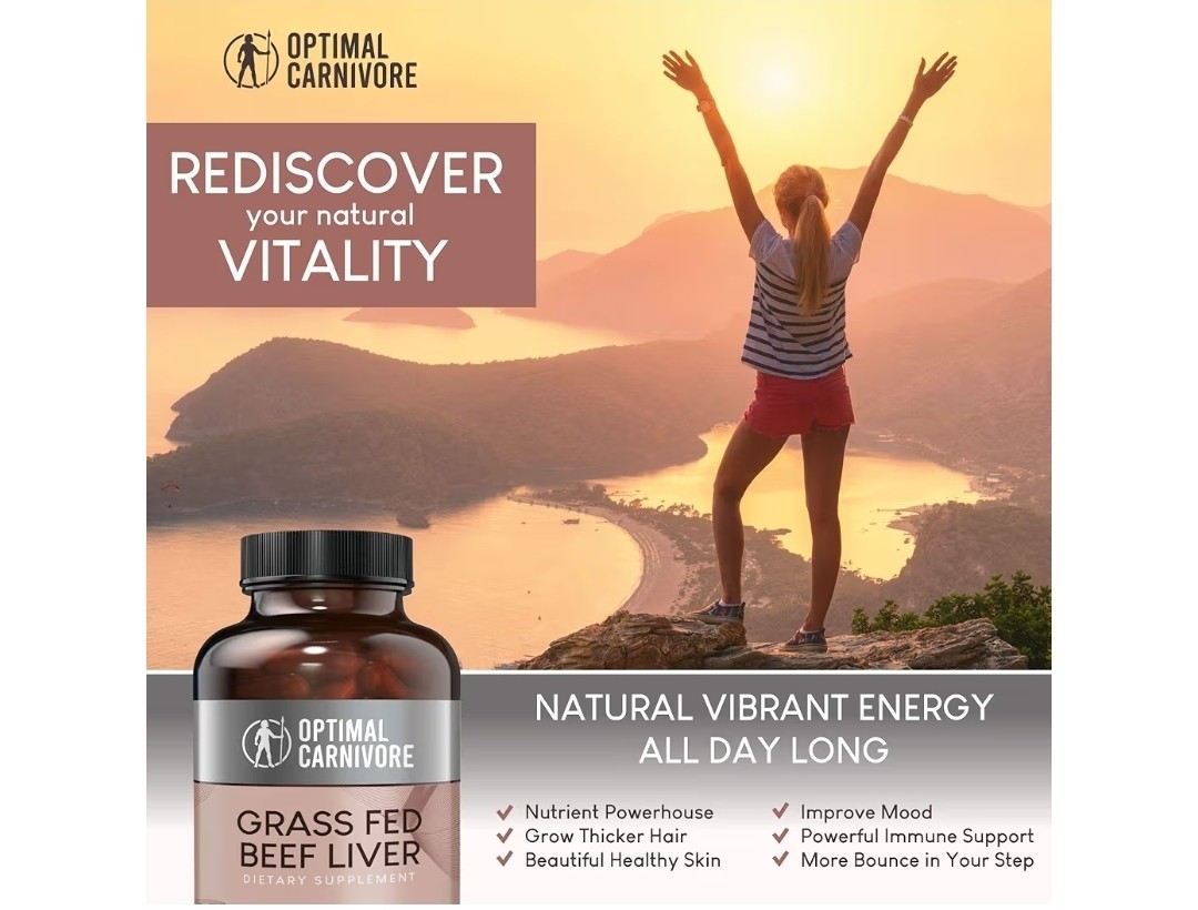 Optimal Carnivore Grass Fed Beef Liver 500mg 180 Capsules Non-GMO Allergen-Free