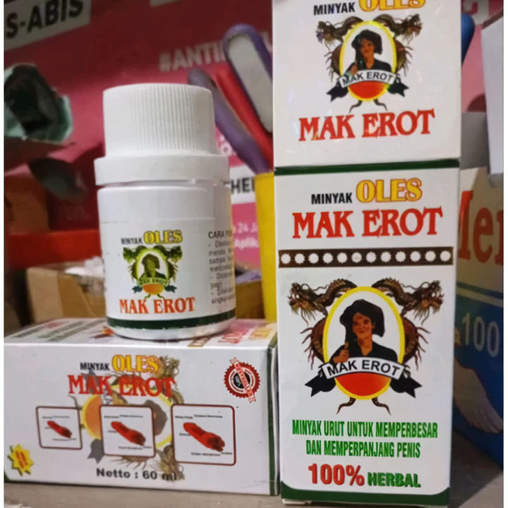 2 x Mak Erot Herbal Body Massage Oil for Men Natural Vitality Indonesia