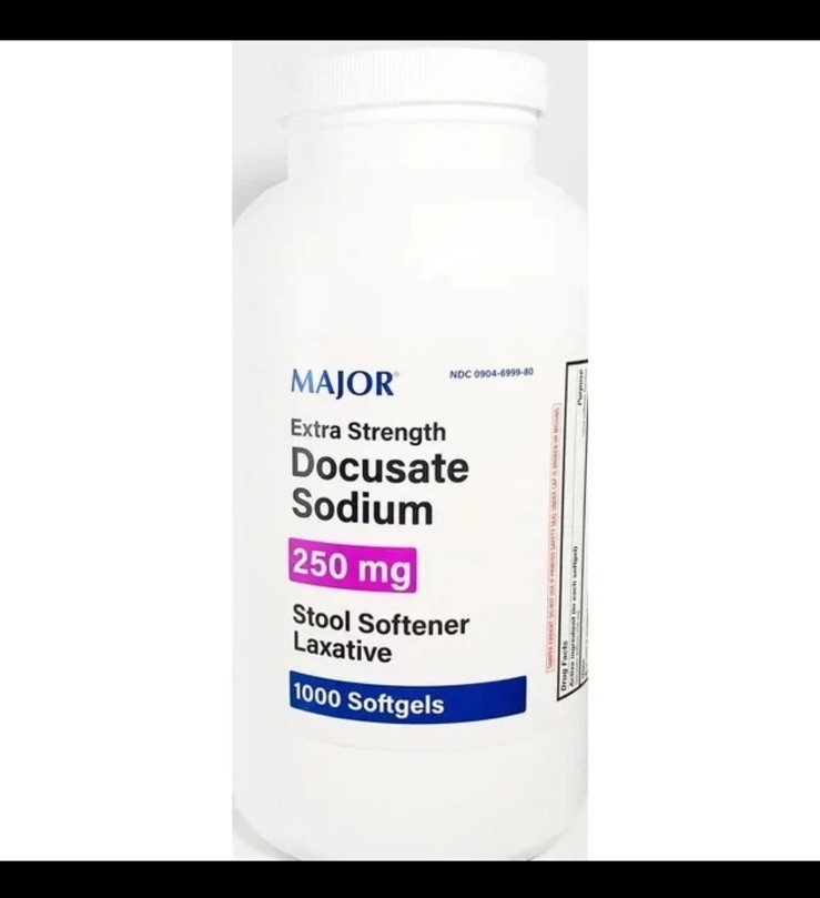 Major Extra Strength Docusate Sodium 250 mg – 1000 Softgels (Colace)