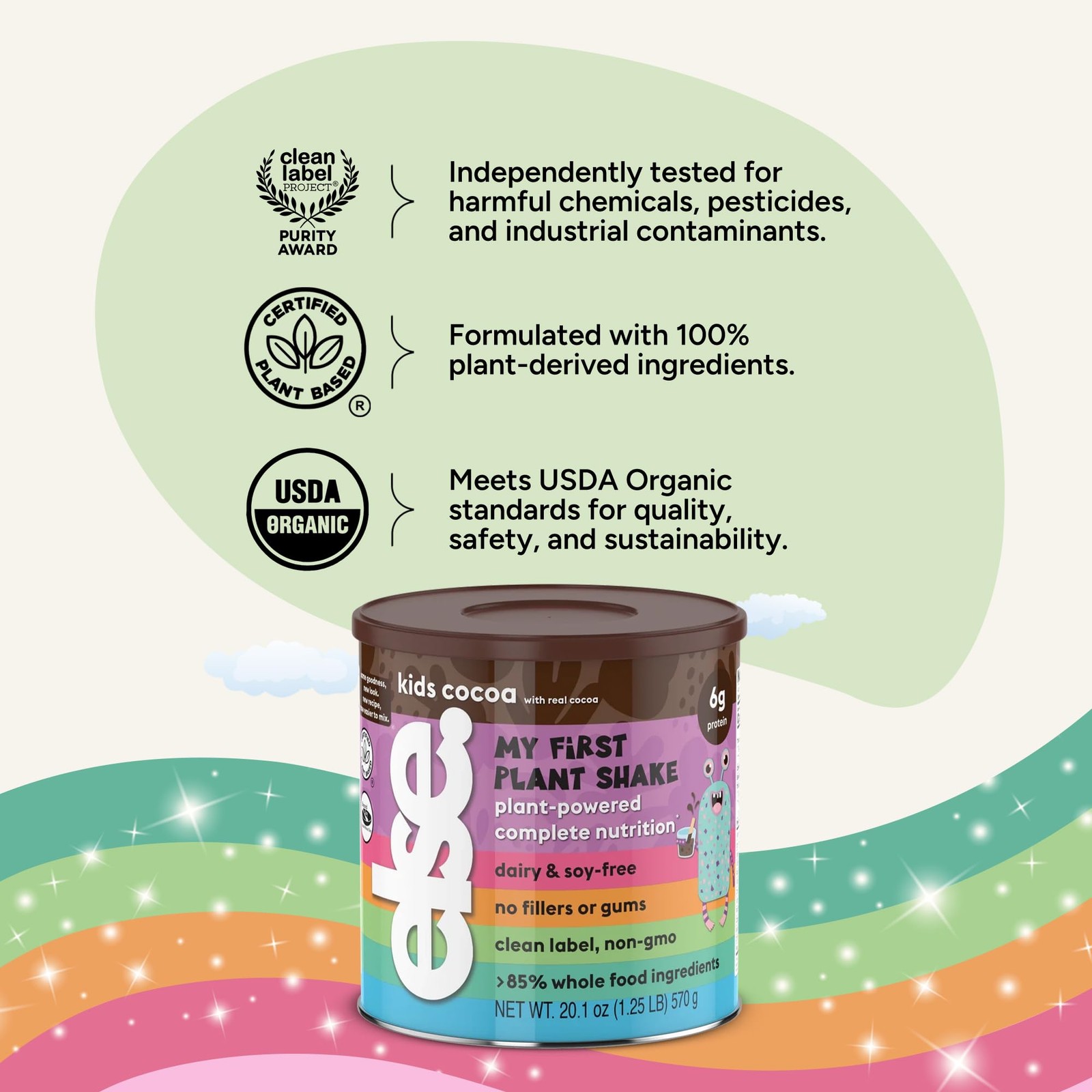 ELSE NUTRITION Plant-Based Protein Shake Powder for Kids Ages 2-13 – Chocolat…