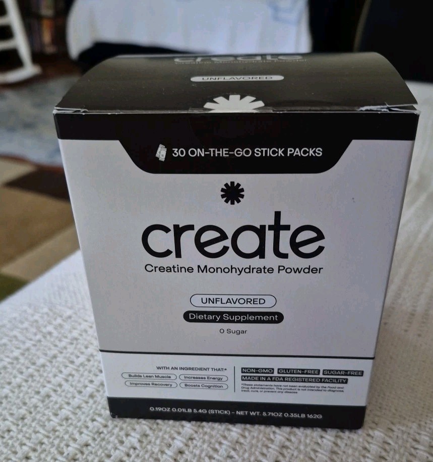 New Create Single Serve Creatine Monohydrate Powder 30 Stick Packs EXP 01/27