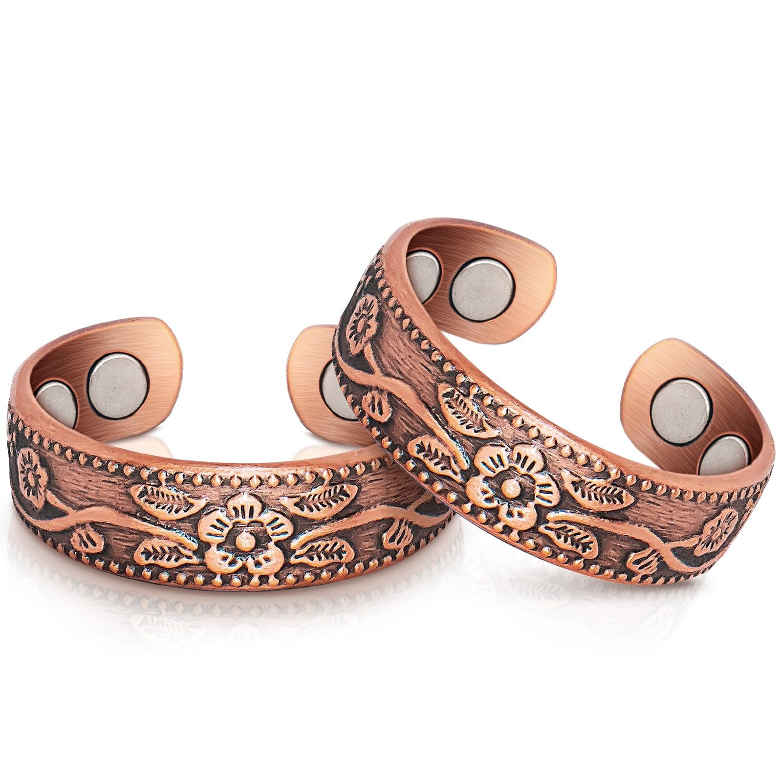 Magnetic Therapy Arthritis Pain Copper Rings for Women 99.99% Pure Magnetic