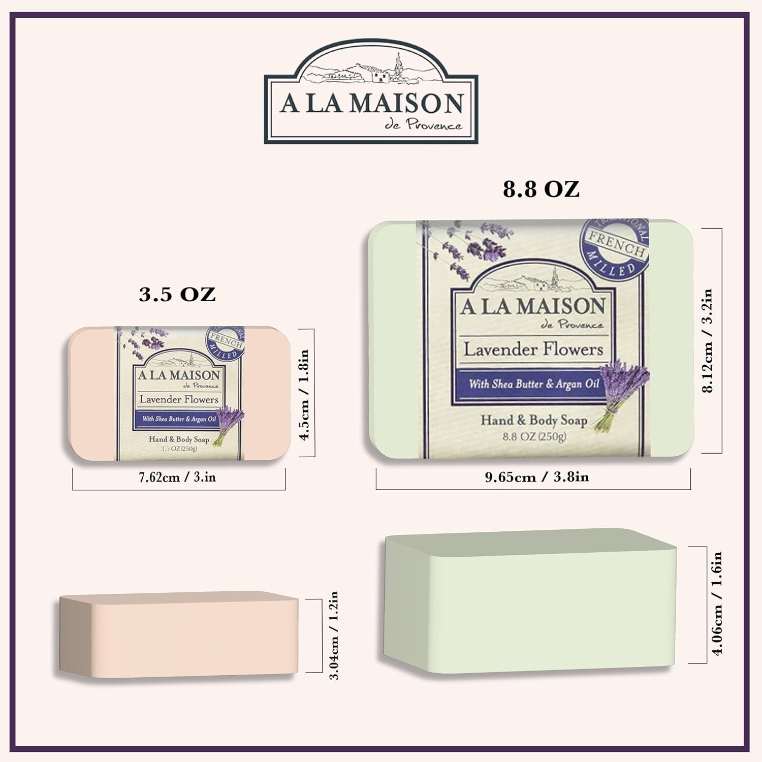 Lavender Flower Soap Bars – Biodegradable, Cruelty-Free, 8.8oz Organic Set of 3