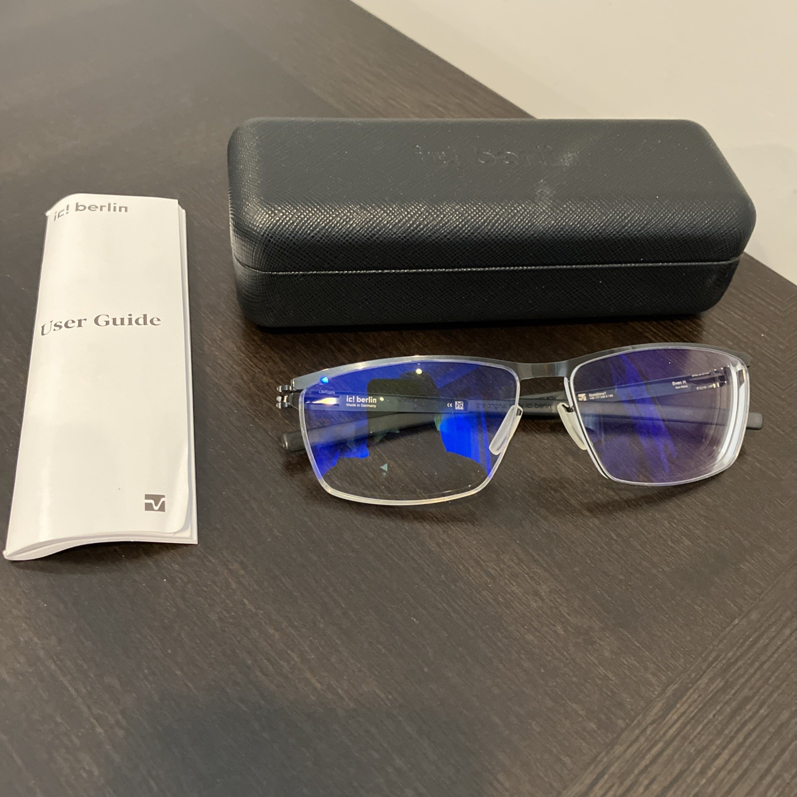 IC Berlin Eyeglasses Sven H Gunmetal Frames Size 57/15 145 Retail $595