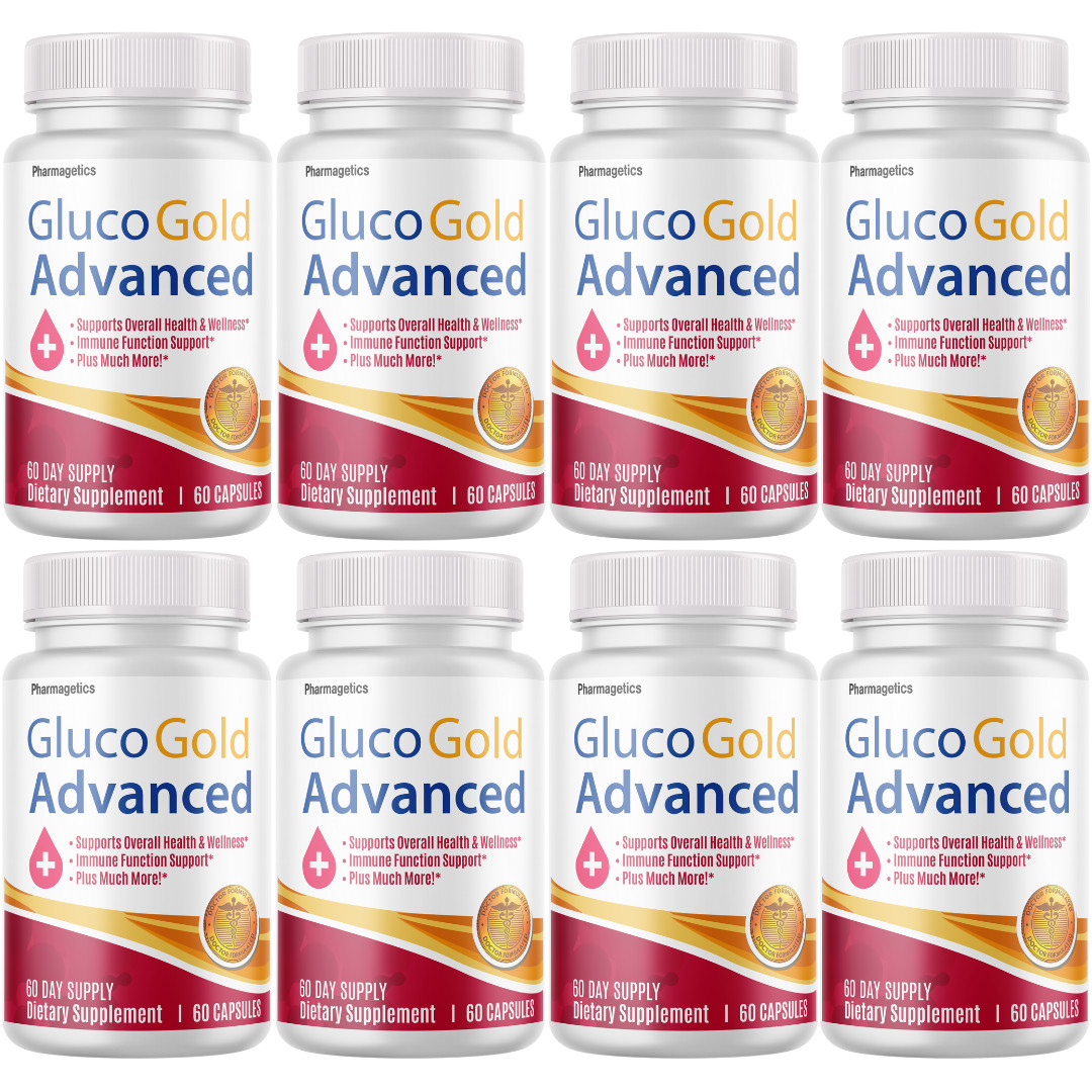 Gluco Gold Advanced Blood Health Formula, (8 Bottles) Genuine Blood Support
