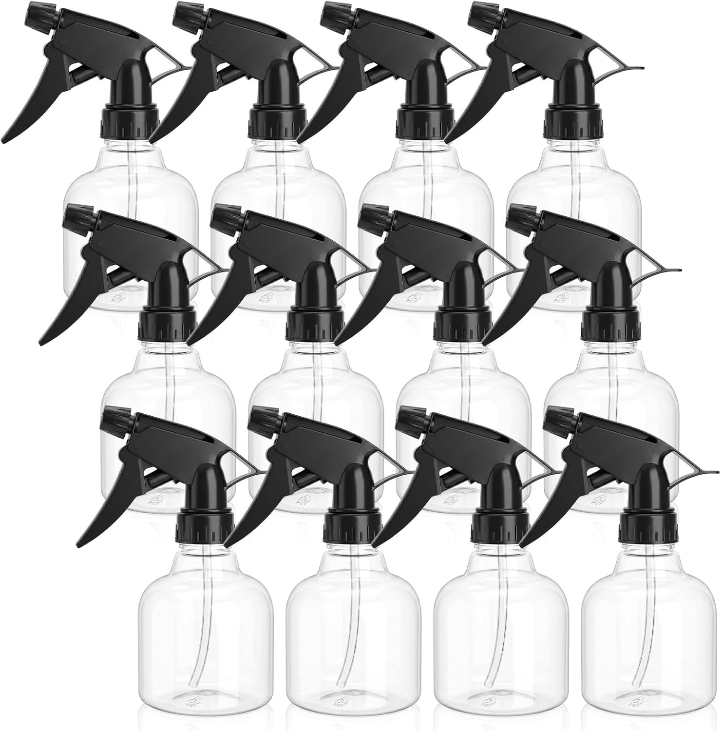 Bekith 12 Pack 8 Oz Empty Plastic Spray Bottle with Black Trigger Sprayers – Adj