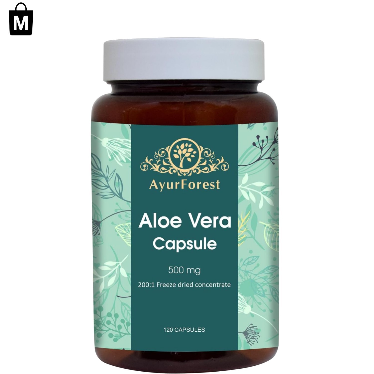 Natural Aloe Vera Capsules 120 Count – Skin Hydration & Digestive Support