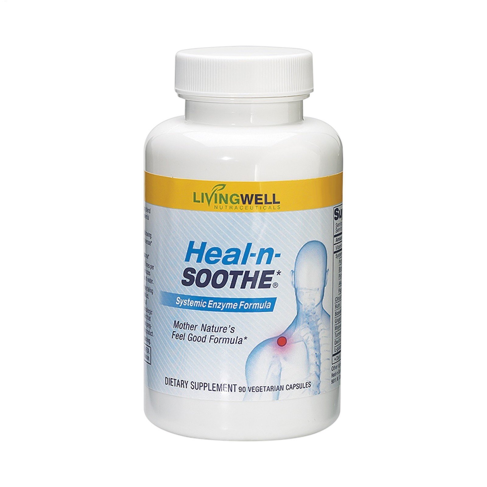 3 pack LivingWell Nutraceuticals Heal-n-Soothe Systemic Enzyme Formula 90 Cap3OS