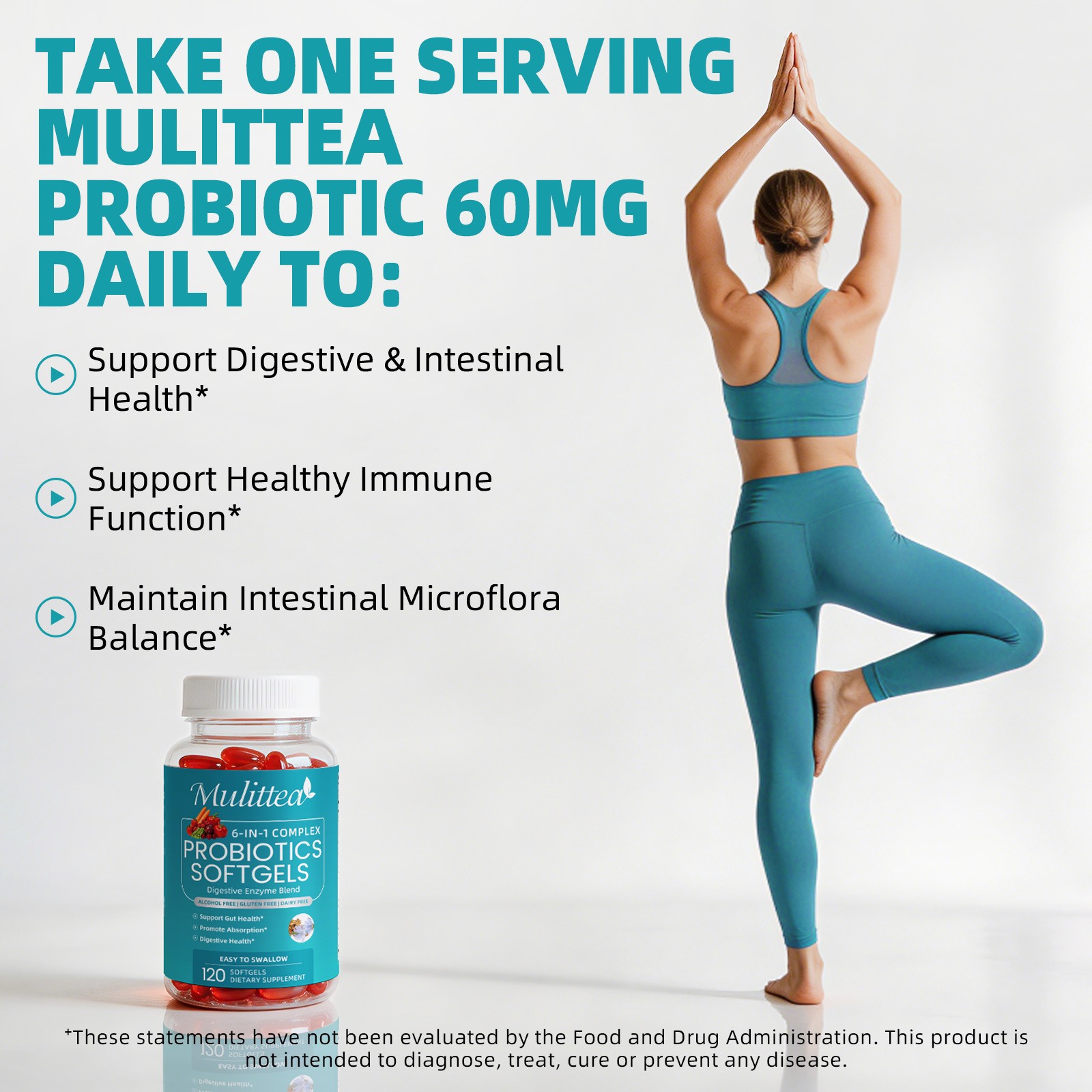Digestive Enzymes w/ Prebiotic & Probiotics, Gas, Constipation & Bloating Relief
