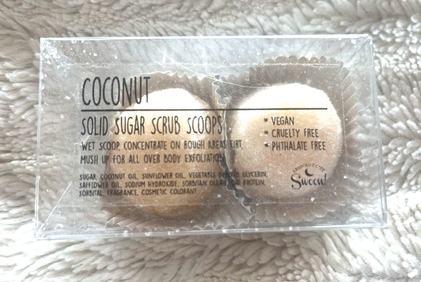 Coconut Sugar Scrub Scoops 2 Pack New Sealed Body Exfoliator Spa Gift