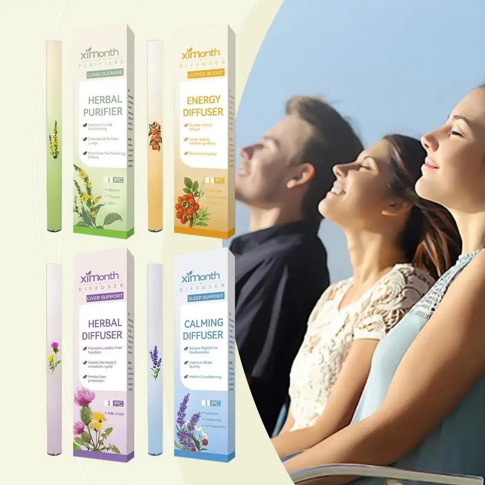 4X Natural Herbal Diffuser with Mullein Thyme Mint for Lung Health and Fresh Air