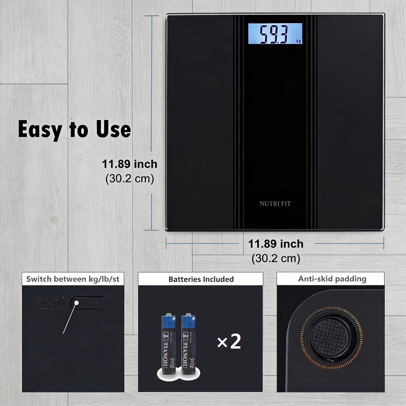Highly Accurate Digital Bathroom Scale Body Weight LCD Backlit 400 lbs