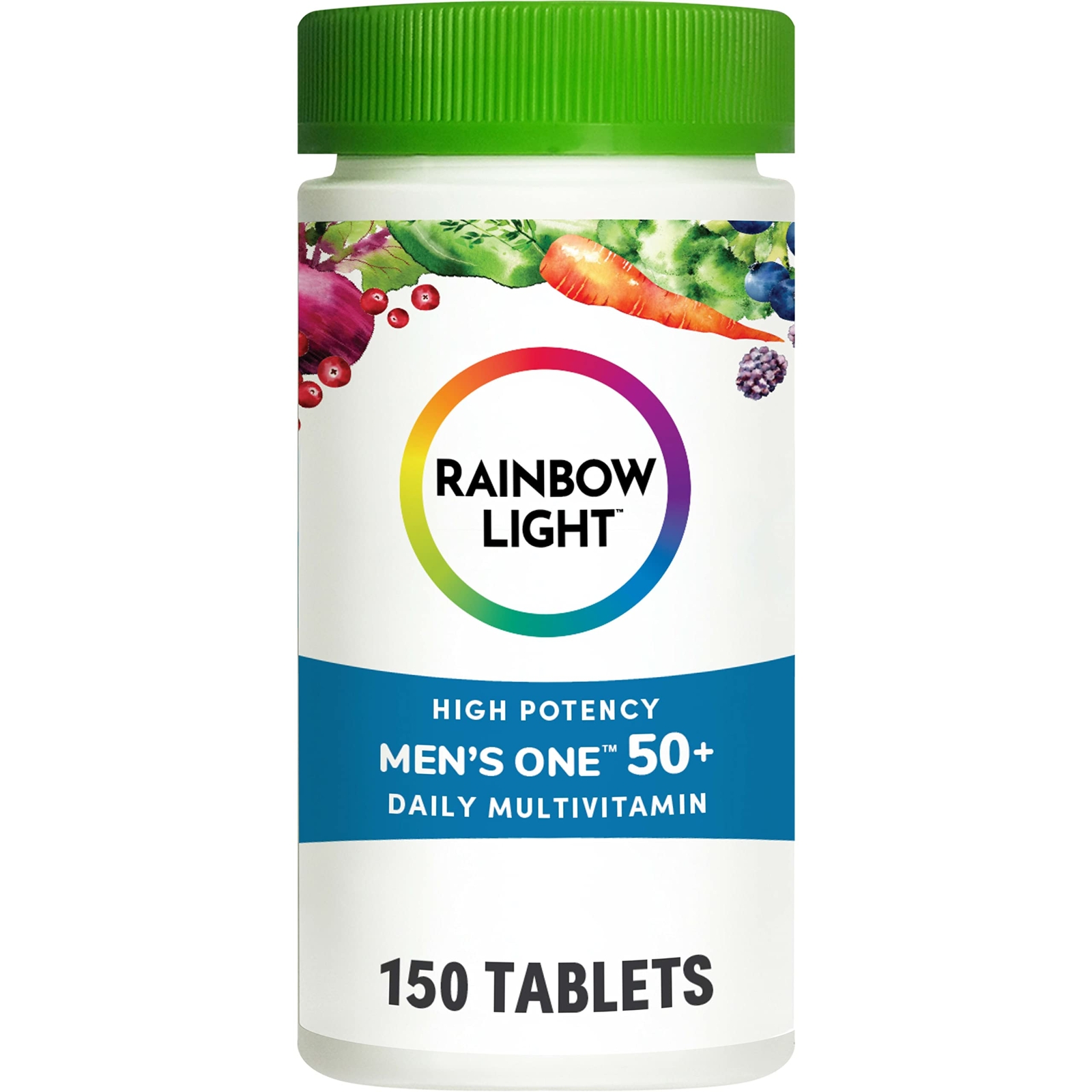 Rainbow Light Mens One 50 Plus High Potency Multivitamin 150 Count Gluten Free