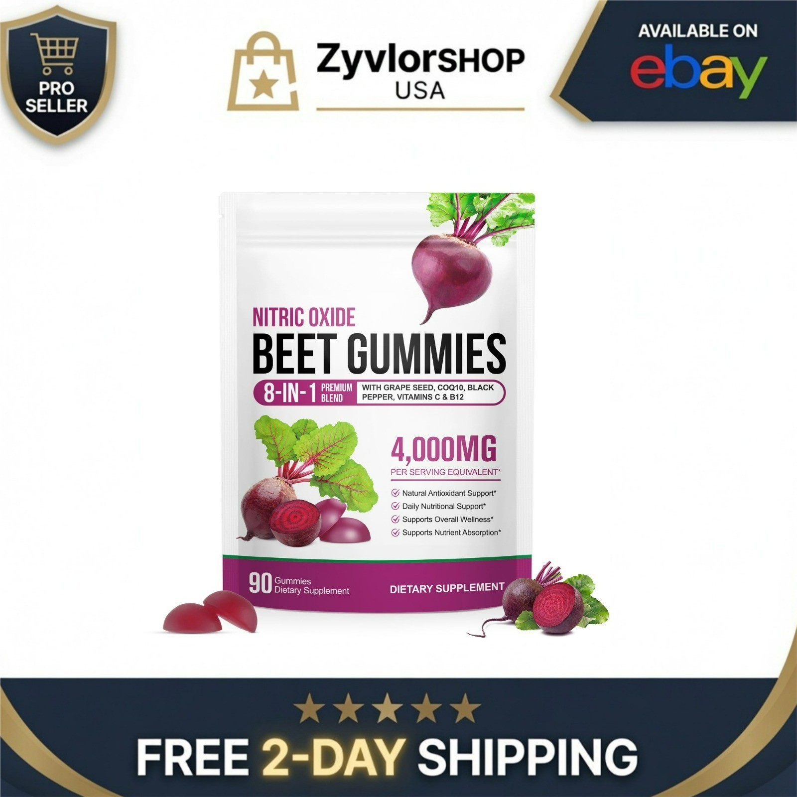 DLOMFVFQ Beet Root Gummies for Blood Pressure & Heart Health – 90 Soft Chews