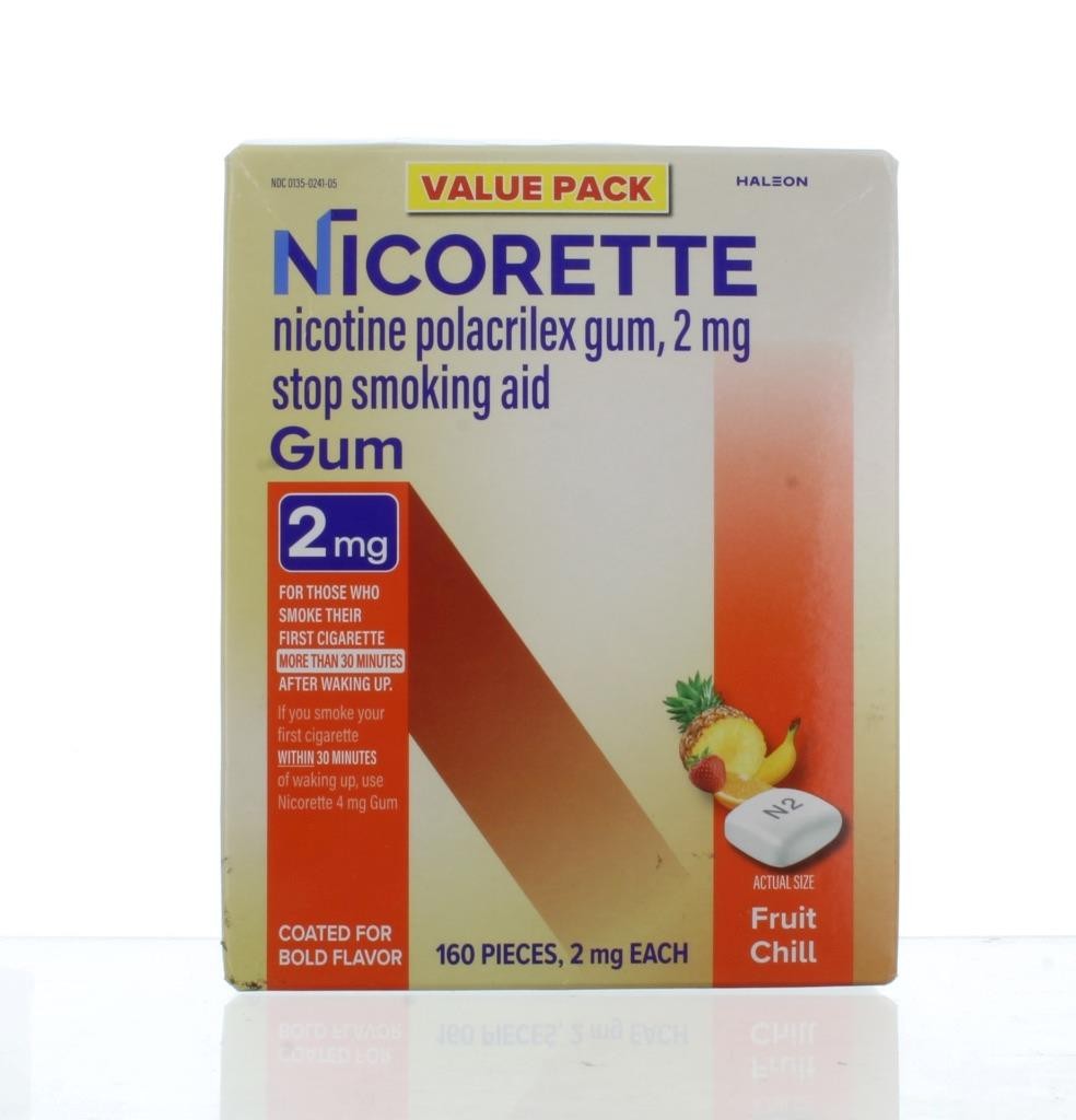 Nicorette Nicotine Gum 2MG Fruit Chill Flavor 160Pcs EXP 8/2028+ Free Shipping