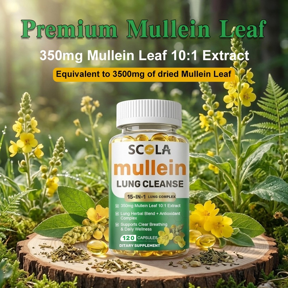 15 IN 1 Lung Complex Mullein Leaf Extract For Lungs Detox Cleanse 60/120 Caps