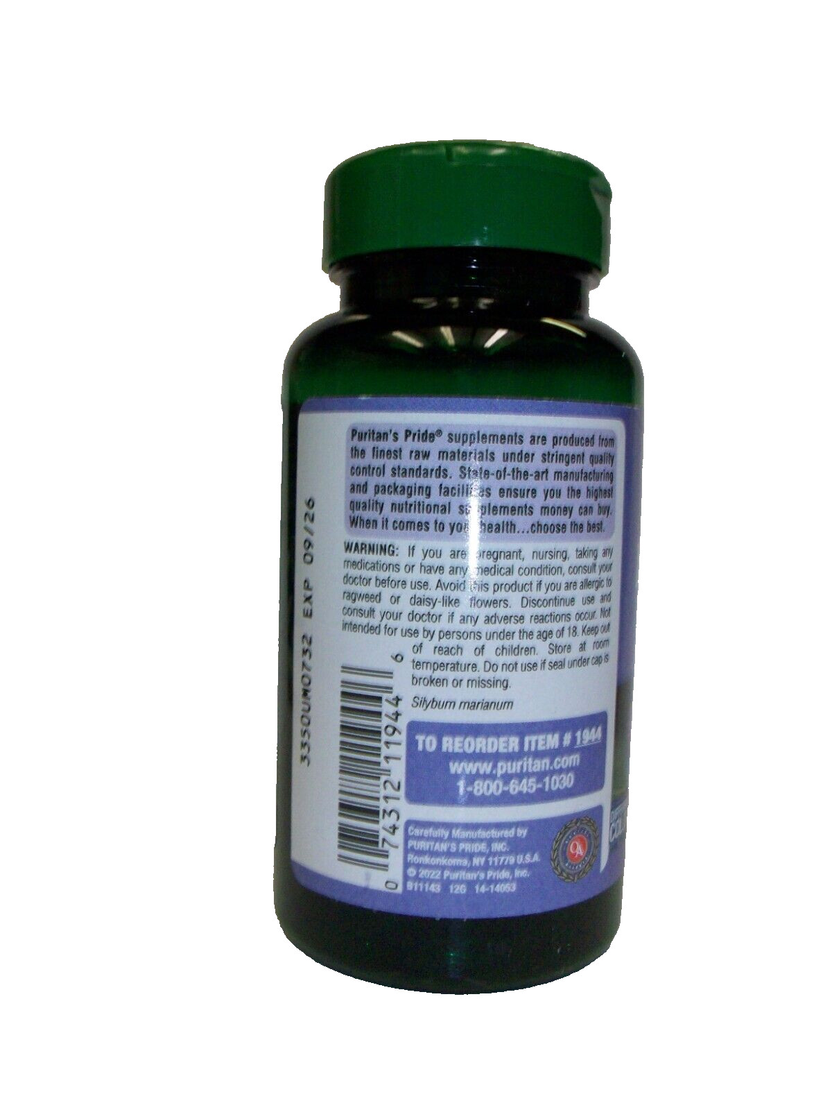 Puritan’s Pride Milk Thistle Extract 1000mg Softgel – 90 Count
