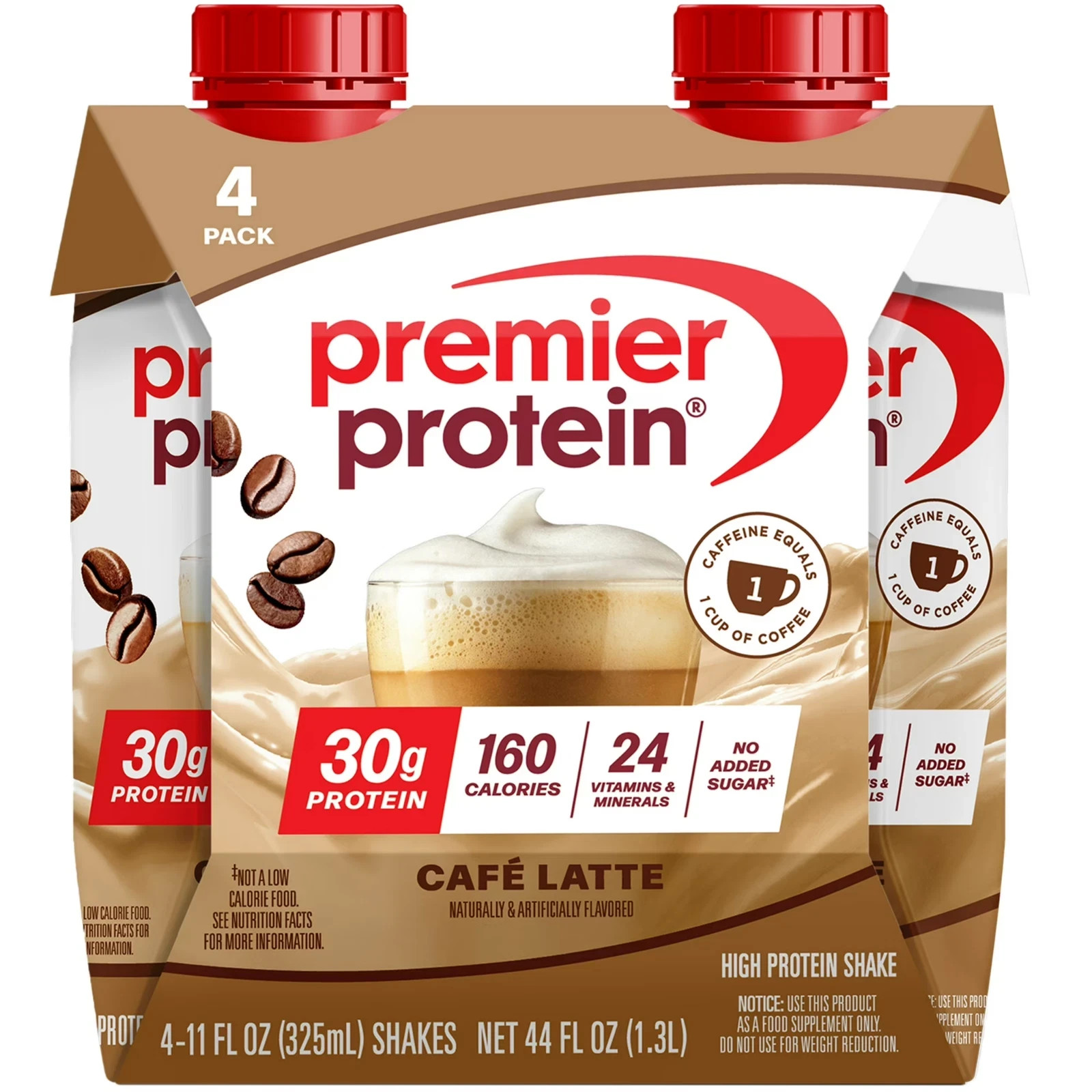 Premier Protein Nutritional Shake – Café Latte 30g Protein, 11 fl oz, 4 Ct