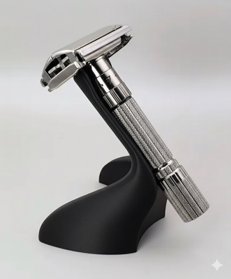 Minimalist Razor Holder Stand Shaving Holder 0.5″ Hole Universal 3D Printed PLA