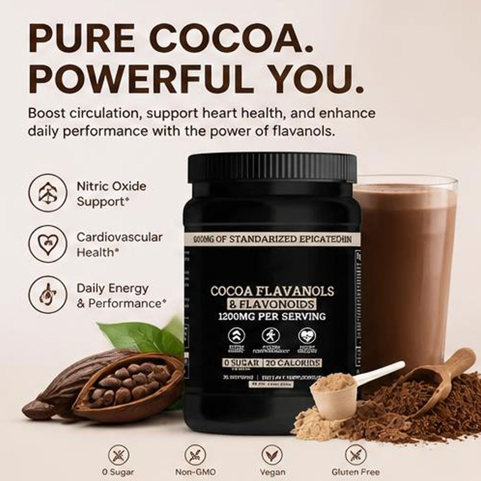 Black Forest High And Flavanol Supplements Powder Flavonoids Cocoa 1200mg1