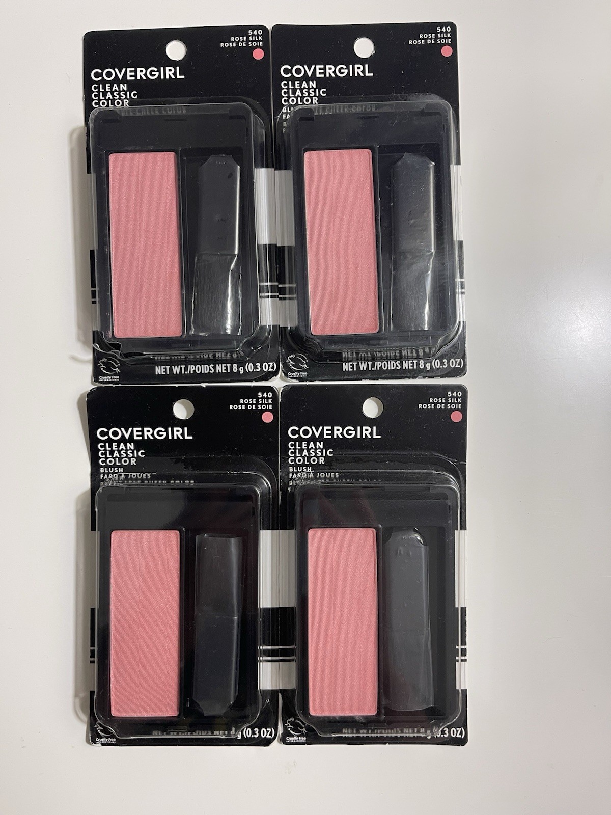 Lot Of 4 Covergirl Clean Classic Color Blush 540 Rose Silk – New & Sealed