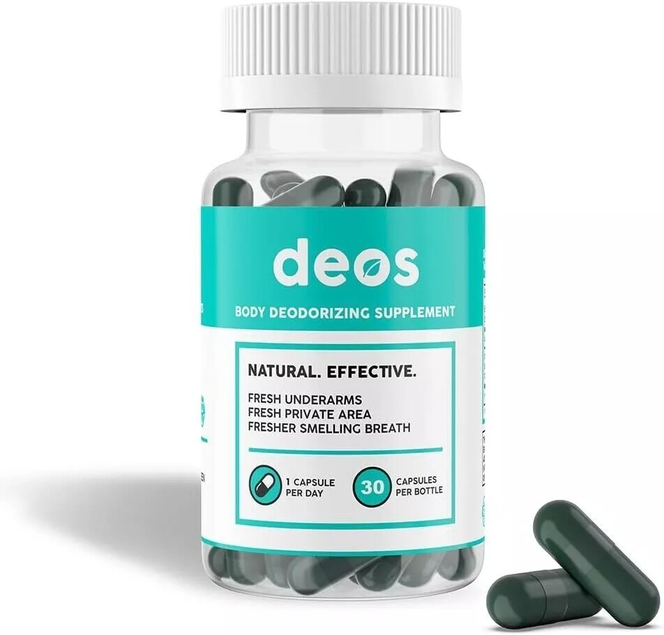 3 Bottles DEOS Internal Deodorant Supplement – Full Body Deodorizer 30 Capsules