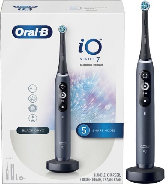 Oral-B IO Series 7 Rechargeable Toothbrush 5 Smart Modes Black Onyx with Case
