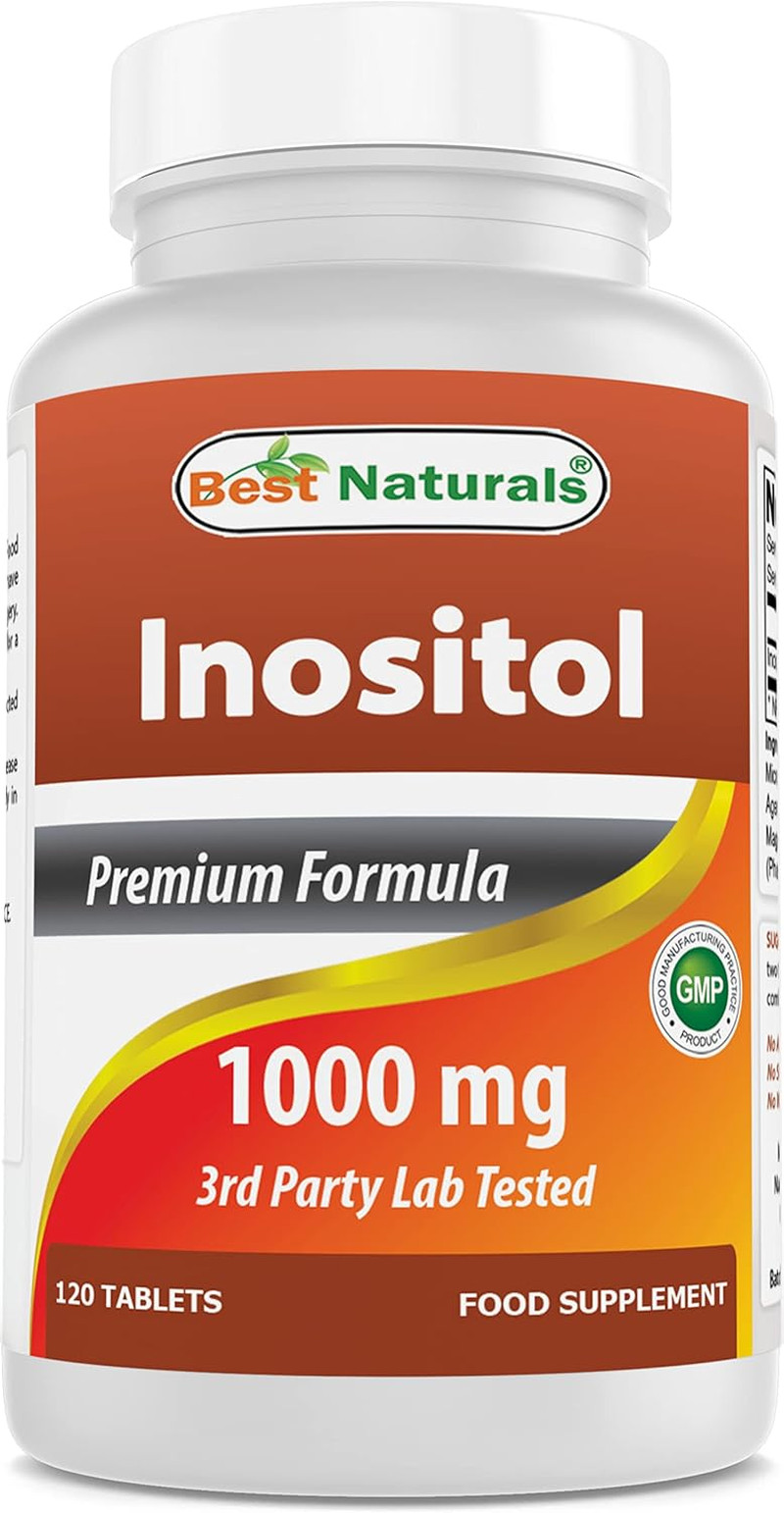 Best Naturals Inositol 1000 mg 120 Tablets – Also Called Vitamin B8