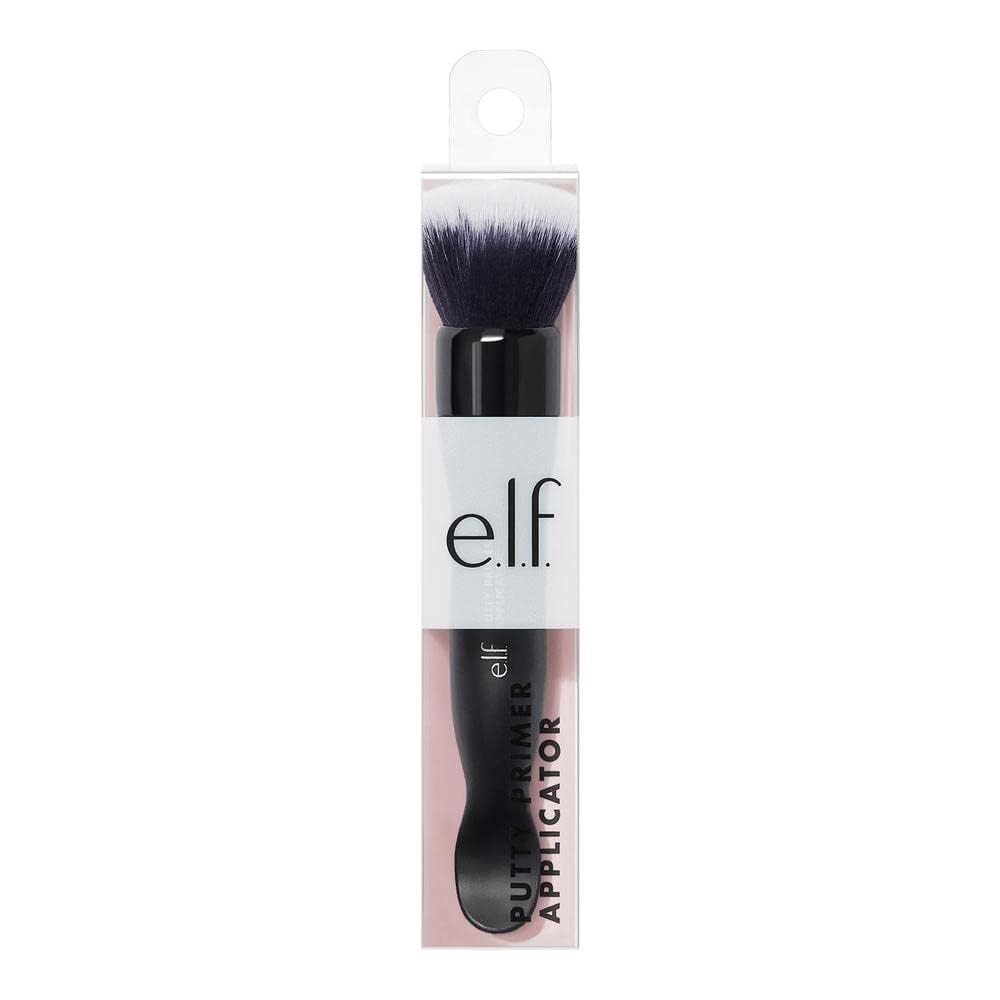e.l.f. Putty Primer Brush & Applicator, Dual-Ended 1 Count (Pack of 1), Black
