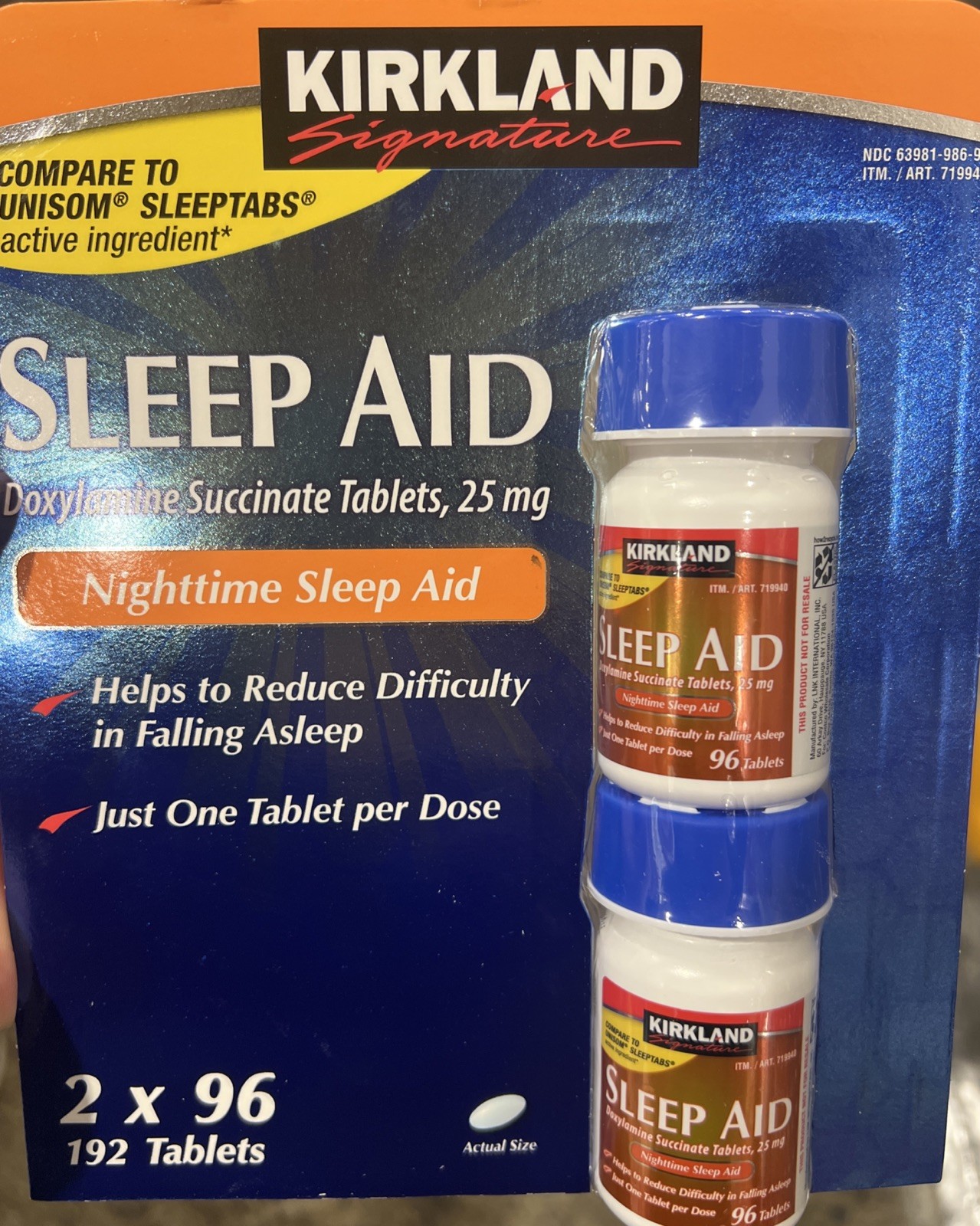 New Kirkland Signaturee Sleep Aid – 2×96 Tablets (192 Tablets) Exp: 05/2028