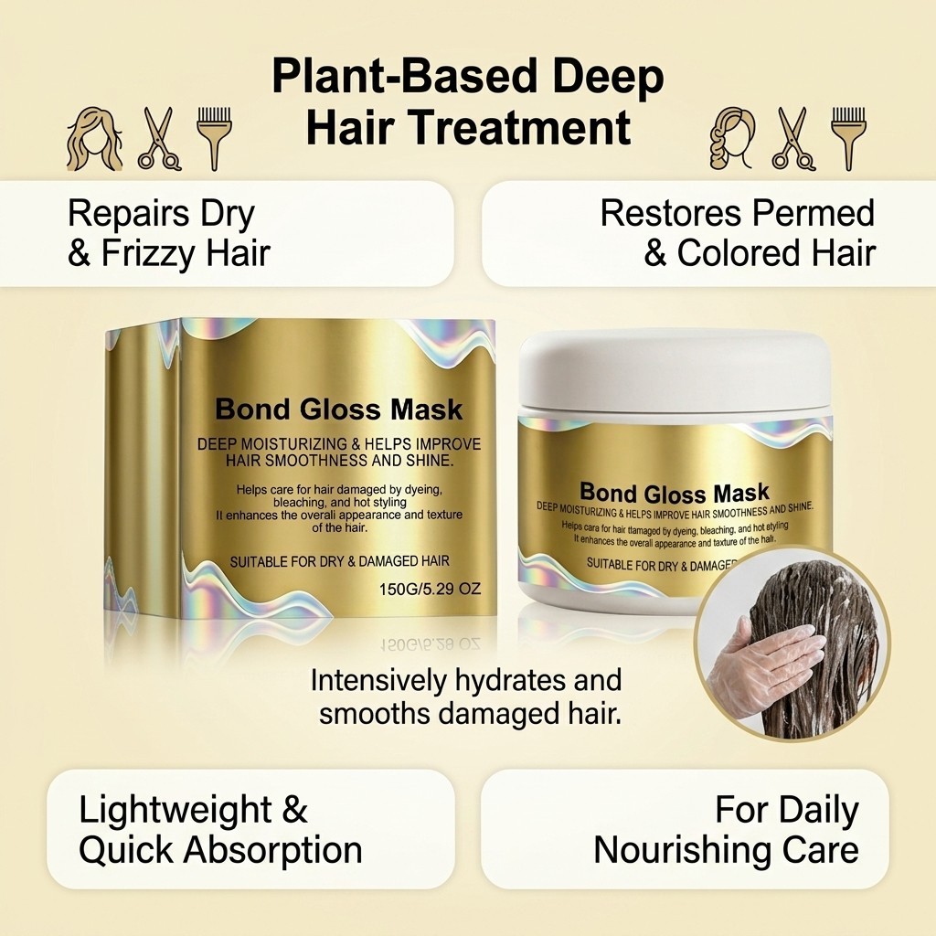 Maybe Paris Bond Gloss Mask, With Hydrolyzed Keratin & Hyaluronic Acid 150g
