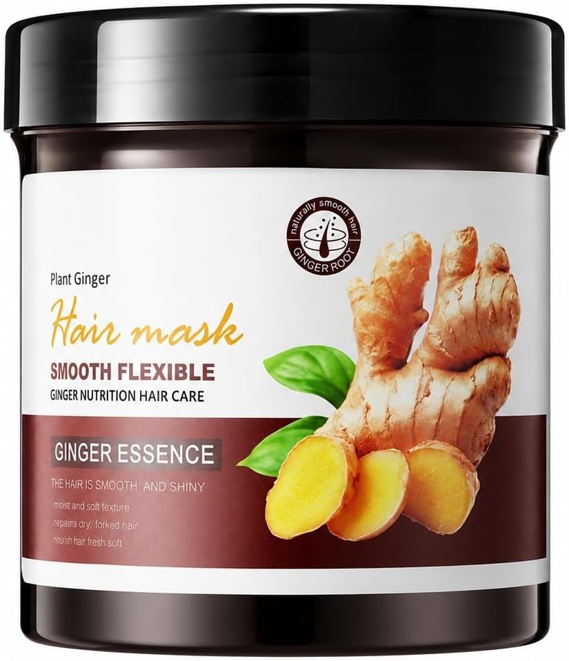 Ginger Hair Mask, 500 ml Rinse-Off Care for Dry Dull Rough Hair