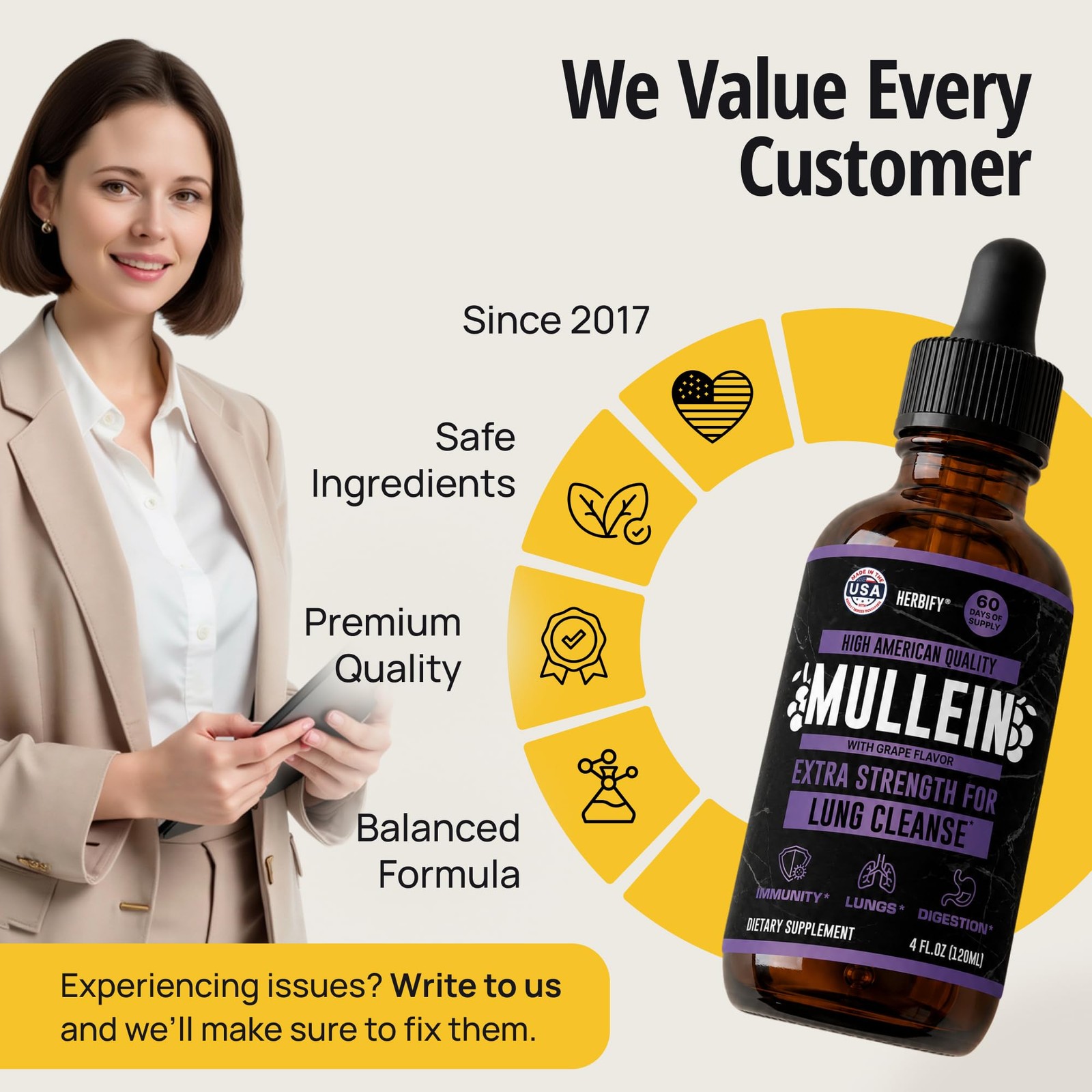 Mullein Drops – Lung Cleanse – Leaf Extract – Powerful Mullein for Immune Sup…