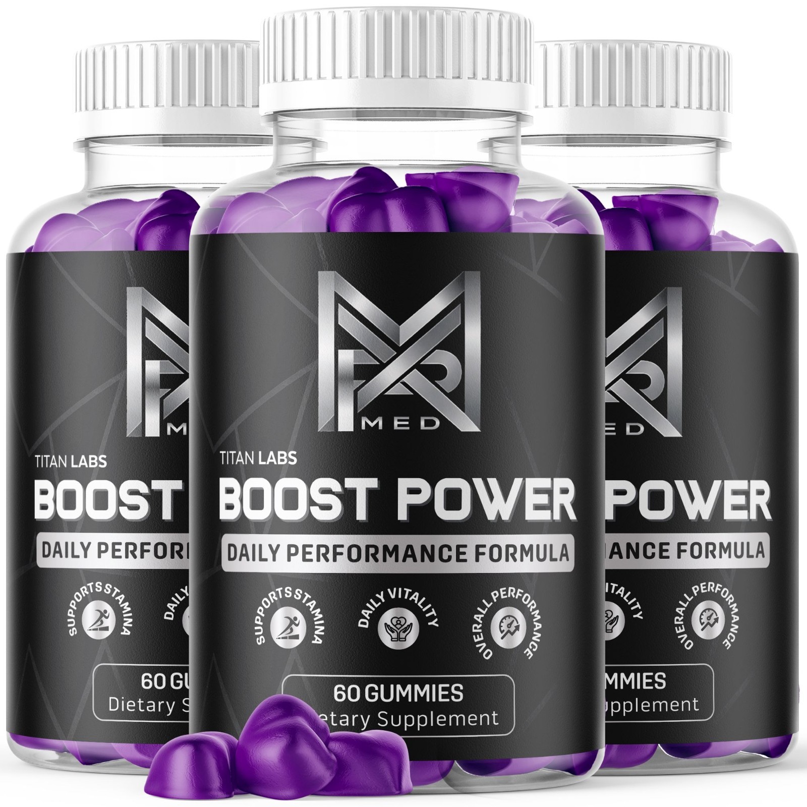 (3 Pack) Boost Power Gums Advanced Male Support Supplement BoostPower 180Gummies