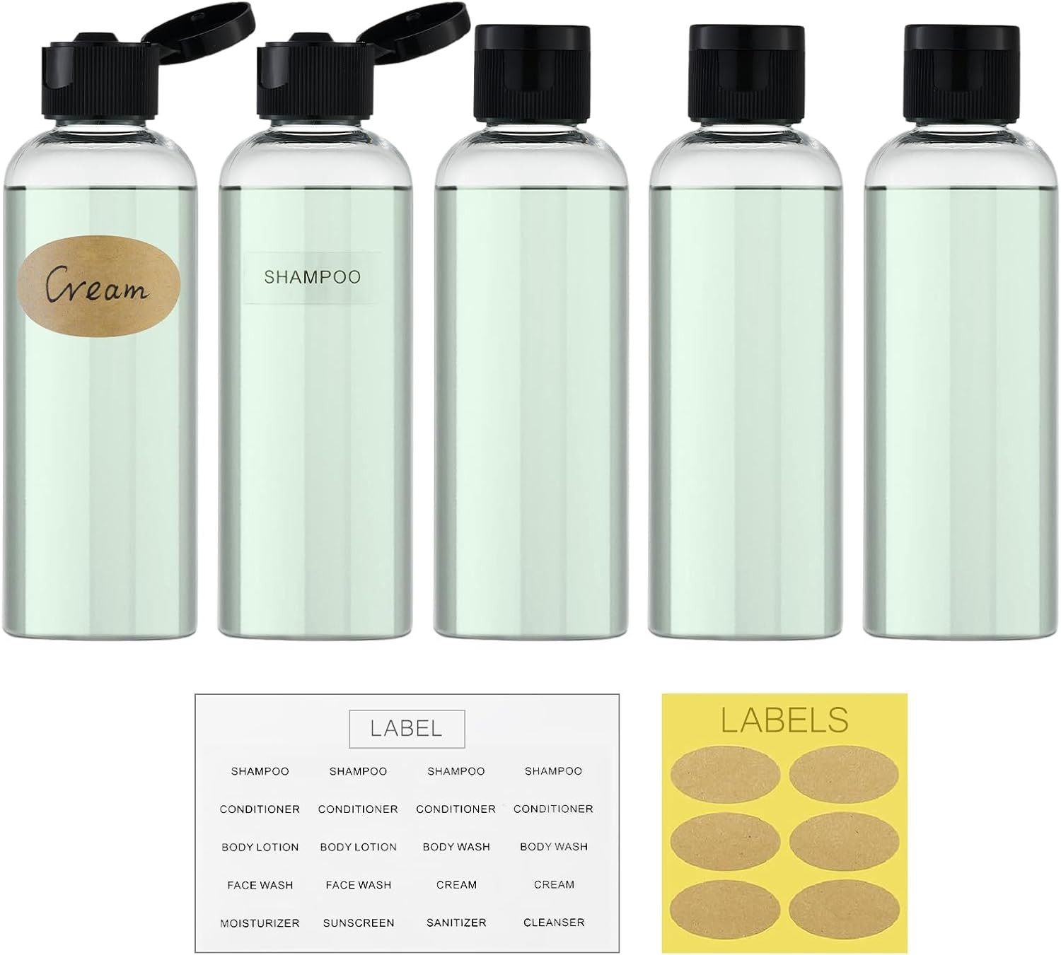 3.4 Oz Travel Bottles For Toiletries Plastic Travel Size Containers For Shampoo