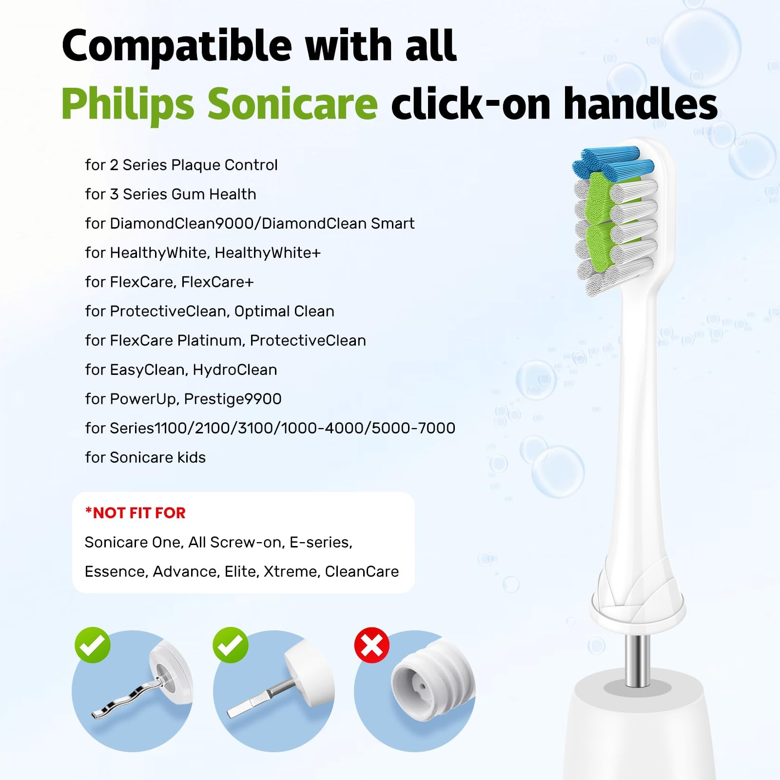 Replacement Brush Heads Compatible with Philips SoniCare Electric Toothbrushe…