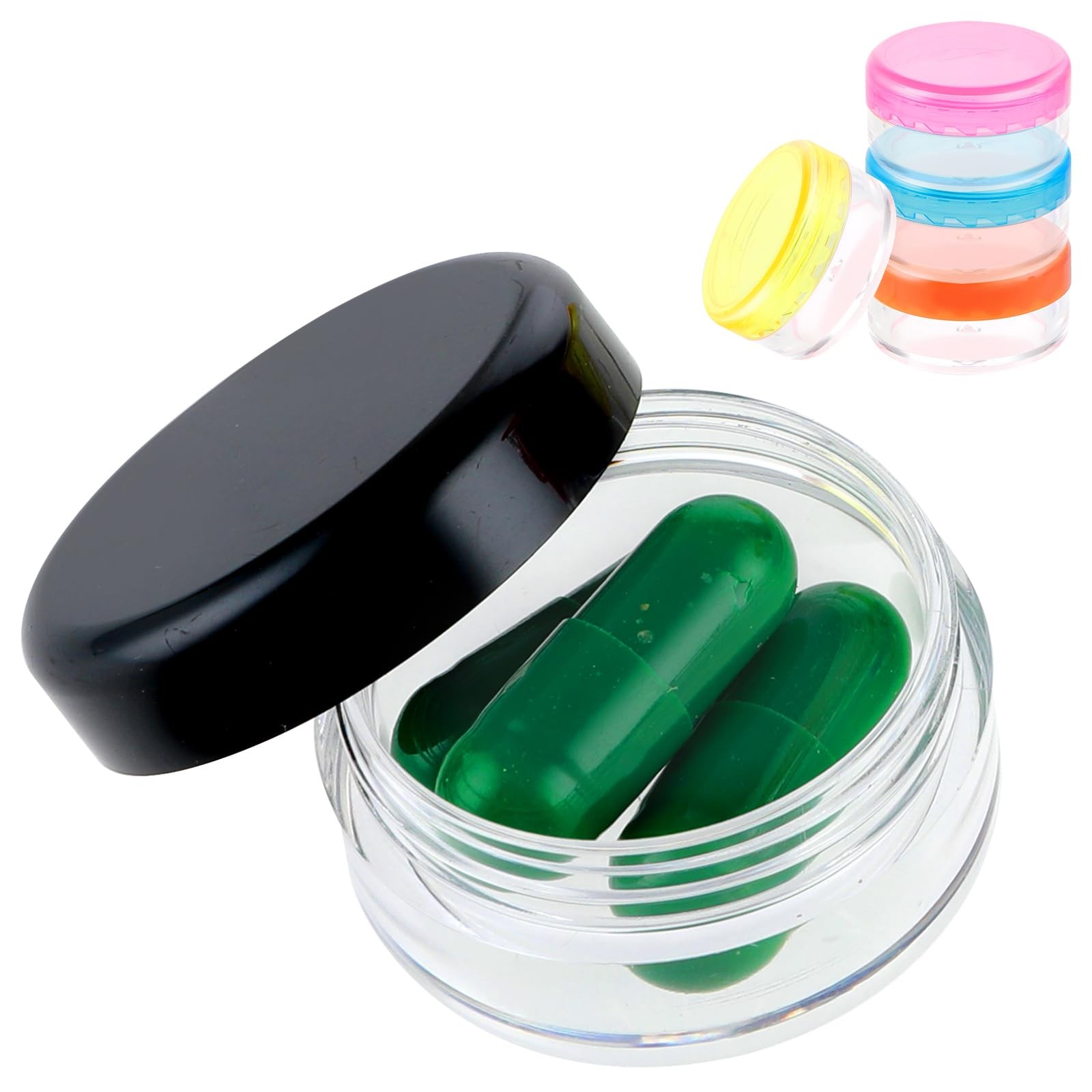5 Pack Small Travel Pill Organizer Case Portable Mini Medicine Container