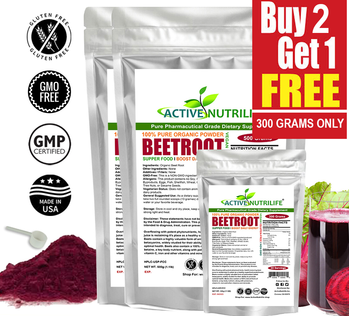 2 LB Organic Beet Root Powder Raw Non GMO Pure (BUY 2lb GET 300G FREE)