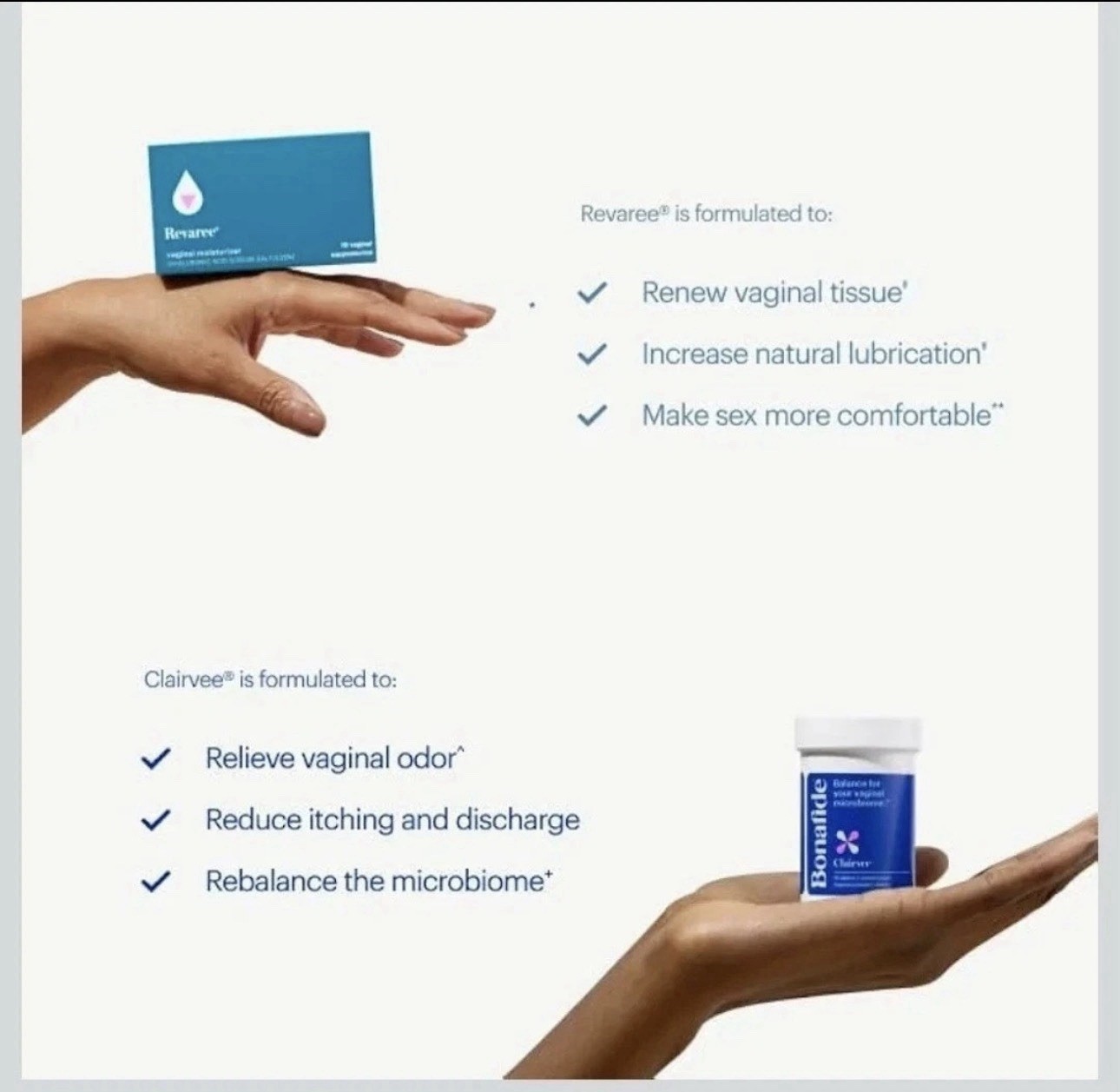 Bonafide Clairvee + Revaree – 1 Month Supply | Vaginal Odor & Dryness Relief