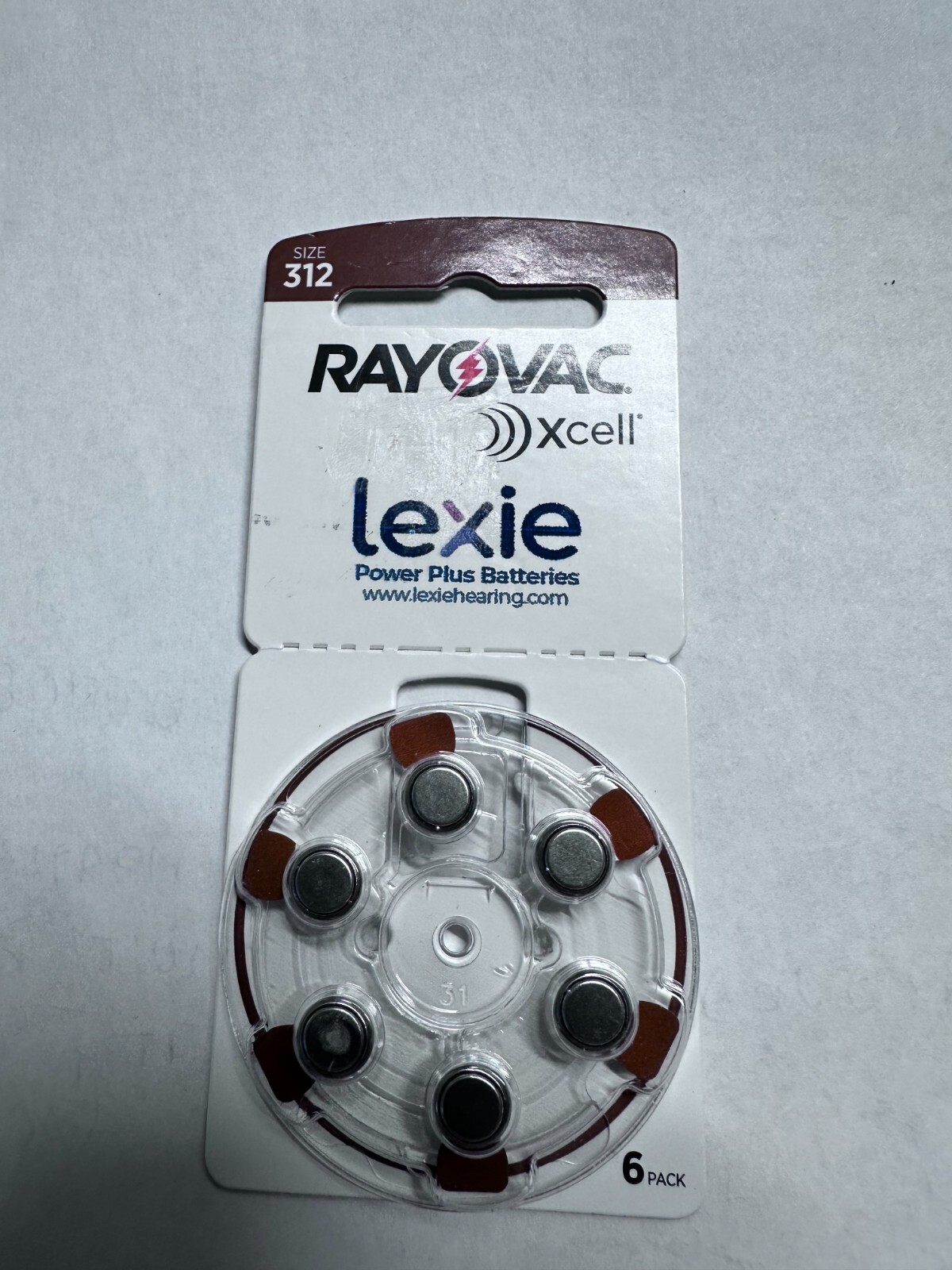 Rayovac Size 312 Xcell Hearing Aid Batteries 6 Pack, new Exp March 2025