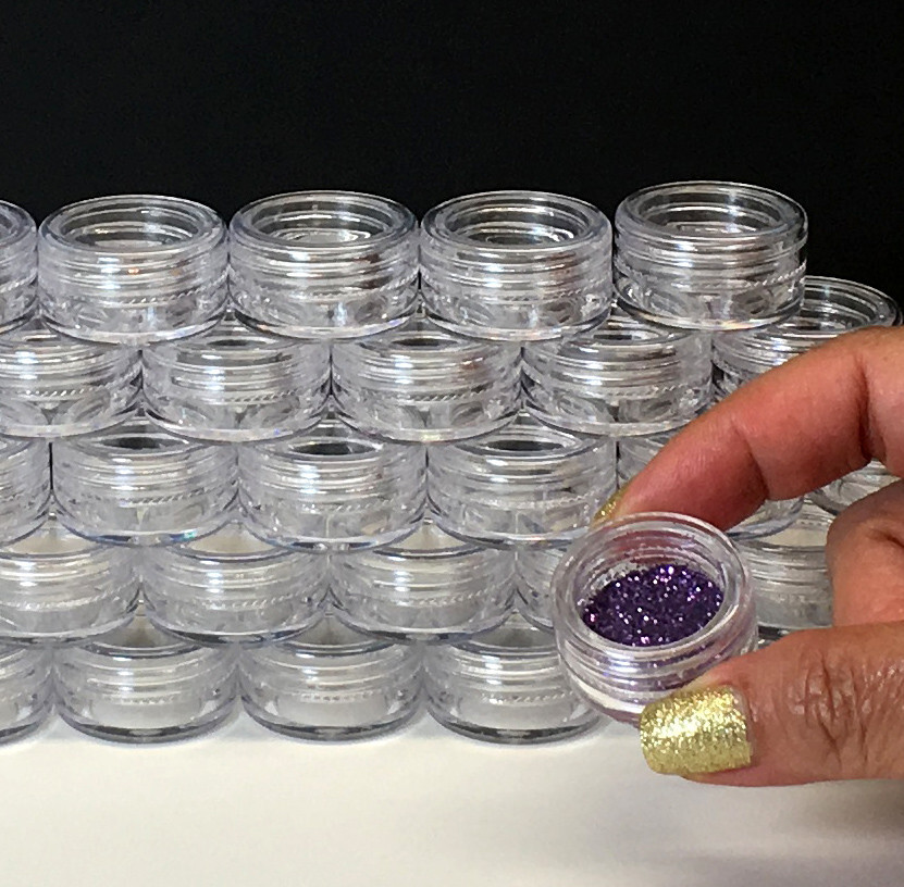 500 Empty Cosmetic Jars Small Plastic 3 ml Lip Balm Beauty Containers Clear 5038