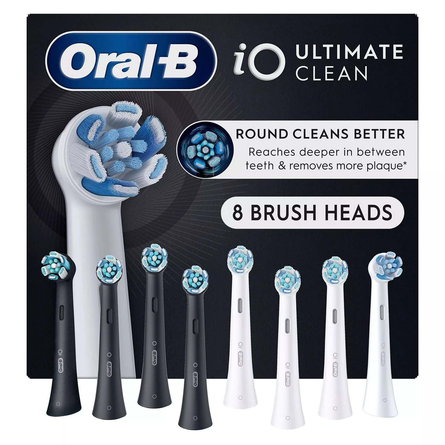 Oral-B iO Series Electric Toothbrush Ultimate Clean Replacement Brush Head, 8 Ct