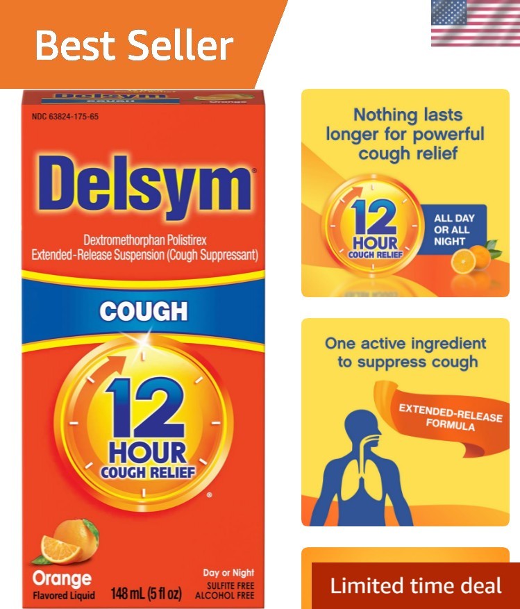 12 Hour Cough Medicine for Adults, Powerful Relief for 12 Hours, Cough Suppre…
