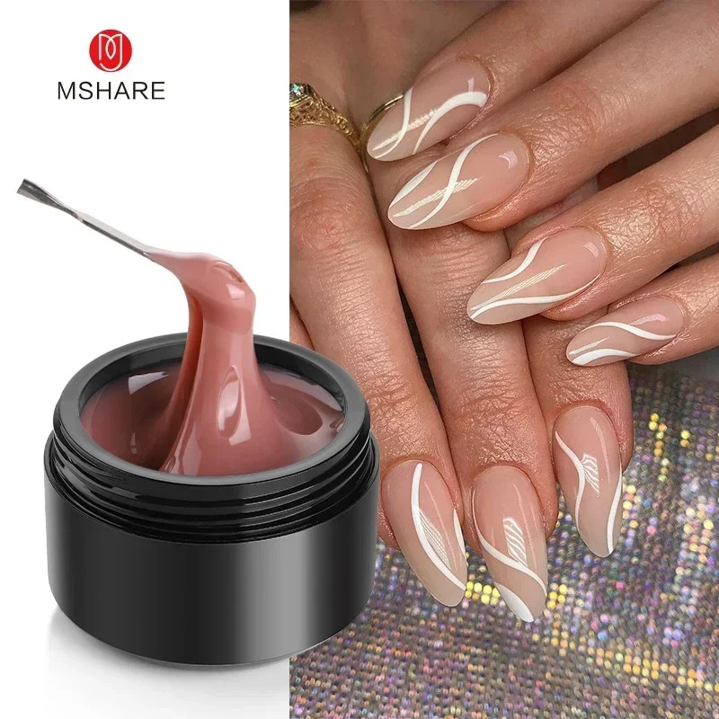 50ml Natural Nails Gel Builder Self Leveling Gel Nail Extension Pink UV Led